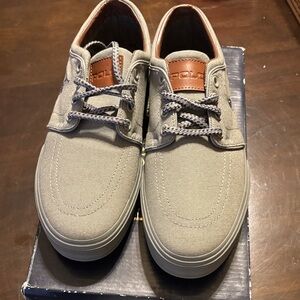 Polo by Ralph Lauren Men's Tan Canvas Boat Shoes size 8d